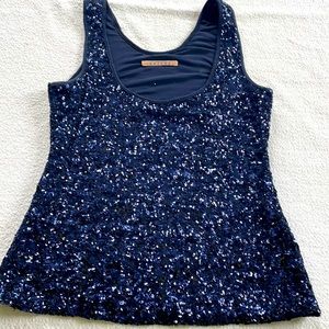 COPY - Navy lined sequin tank.